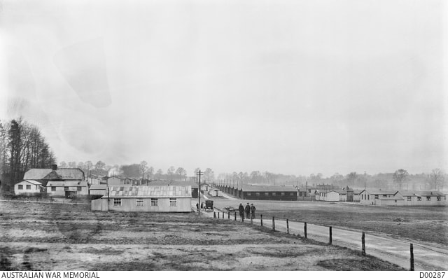 A general view of the huts in the AIF camp in Sutton Veny