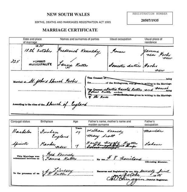 NSW Marriage Certificate