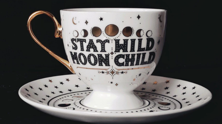 Quirky Cup Collective | Stay Wild Moon Child Teacup & Saucer