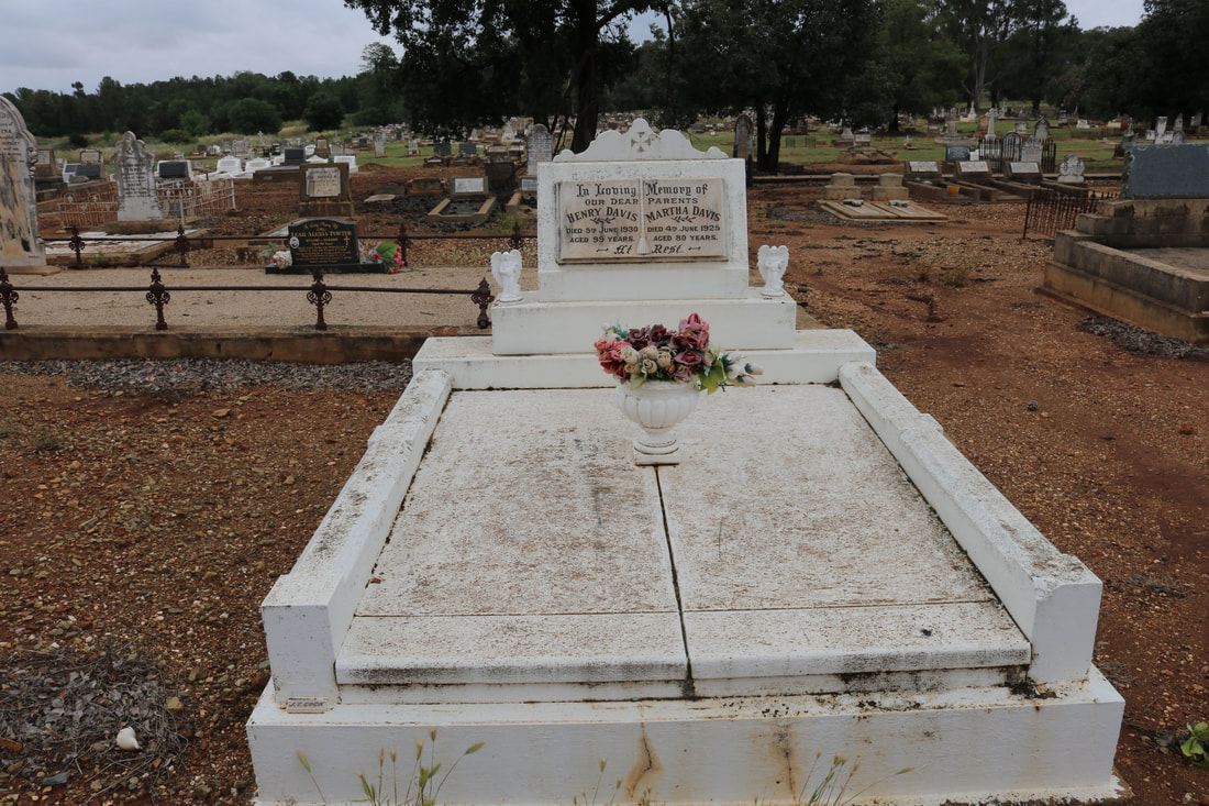 Wide-shot of burial plot