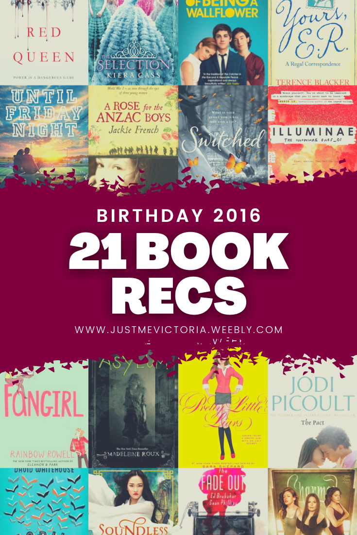 21 Book Recommendations | Birthday 2016 - Just Me, Victoria