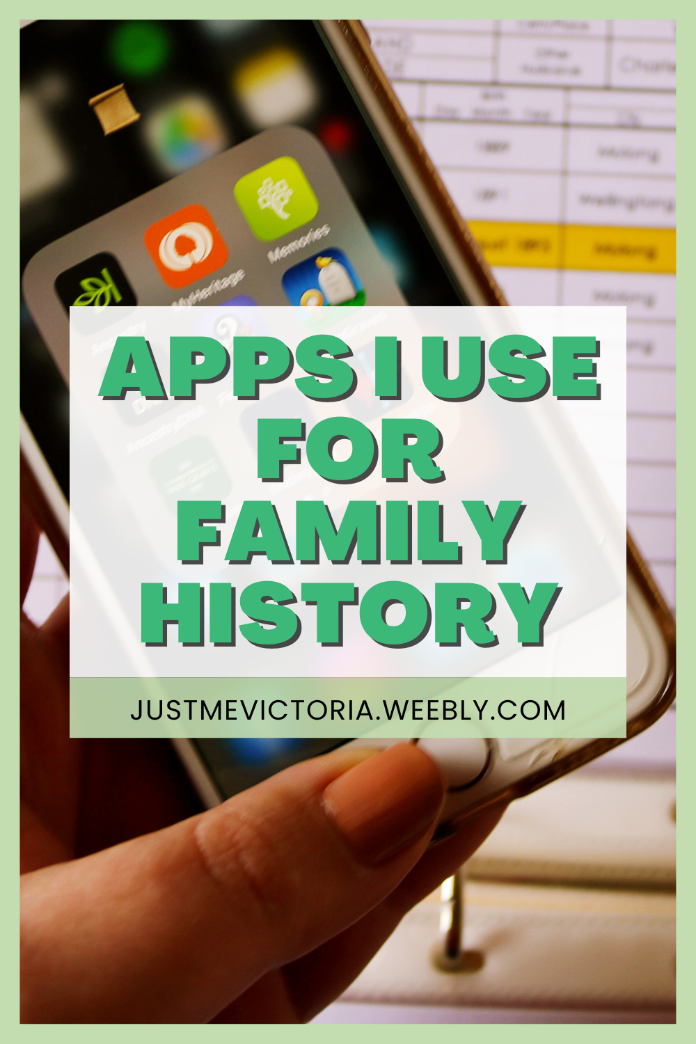 Apps I Use For Family History | NFHM2022 - Just Me, Victoria