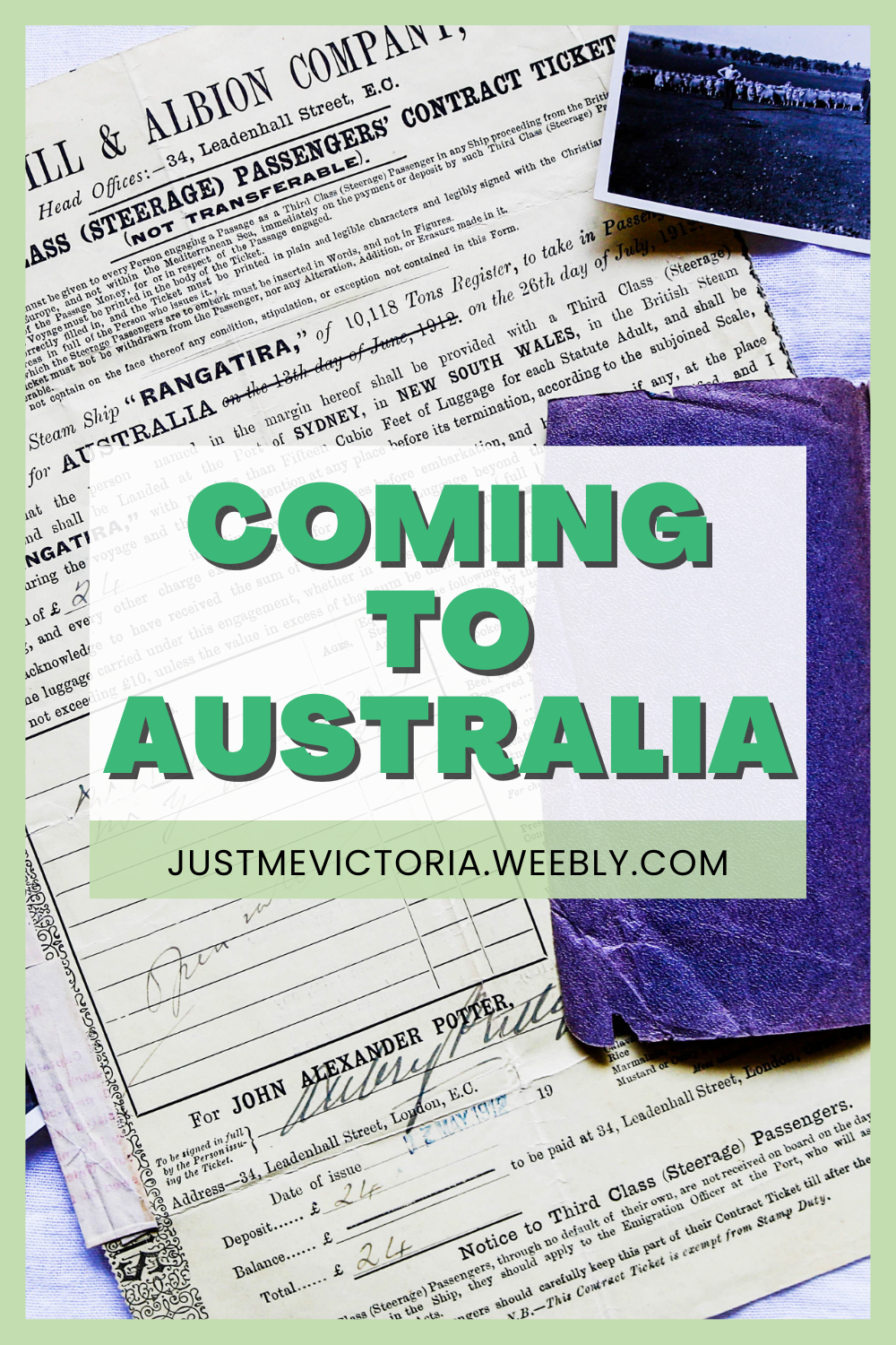Coming To Australia | Stories From My Ancestry