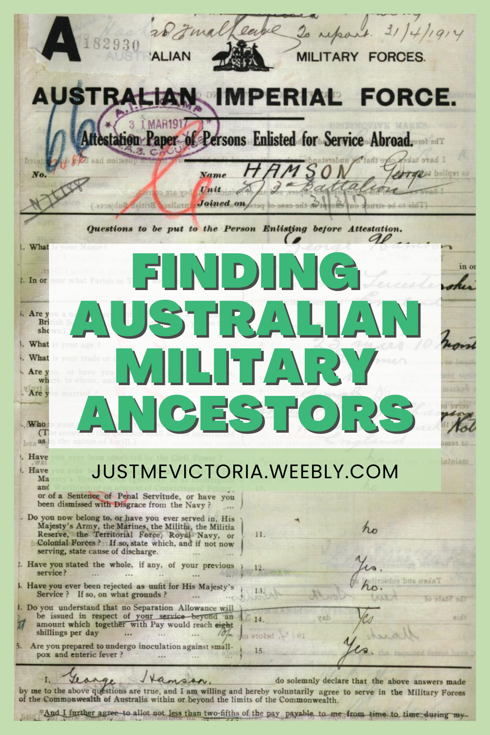 Finding Australian Military Ancestors