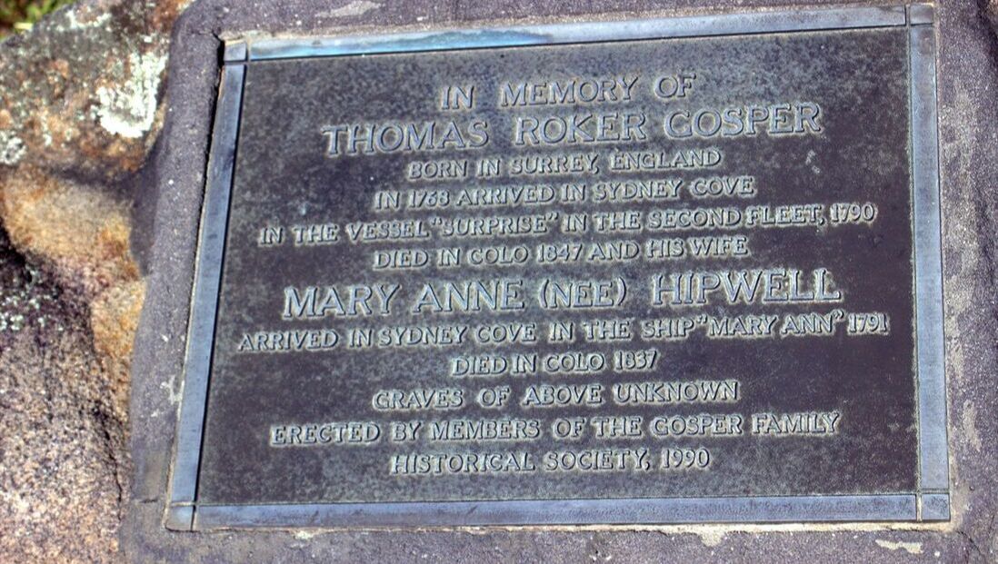 In memory of Thomas Roker Gosper & Mary Ann Hipwell