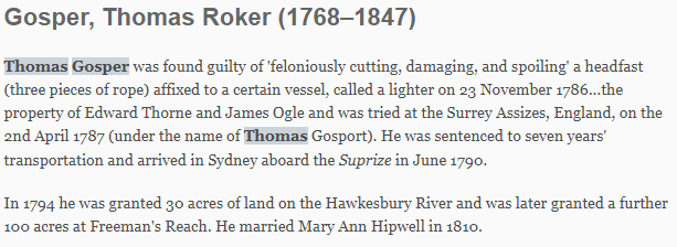 Thomas Roker Gosper (1768-1847)